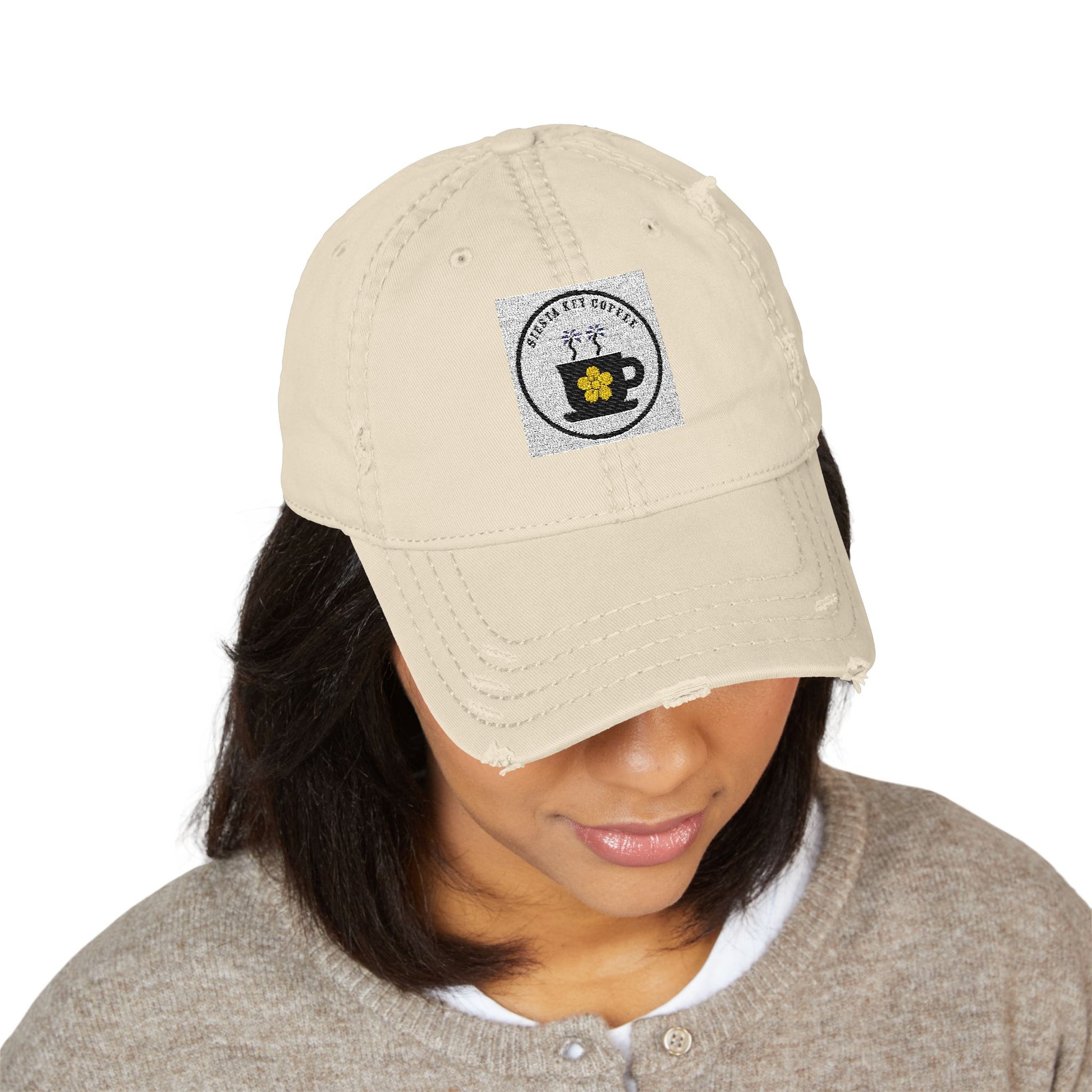 Siesta Key Coffee, Embroidered Coffee Cup Design, Casual Cap, Gift for Coffee Lovers