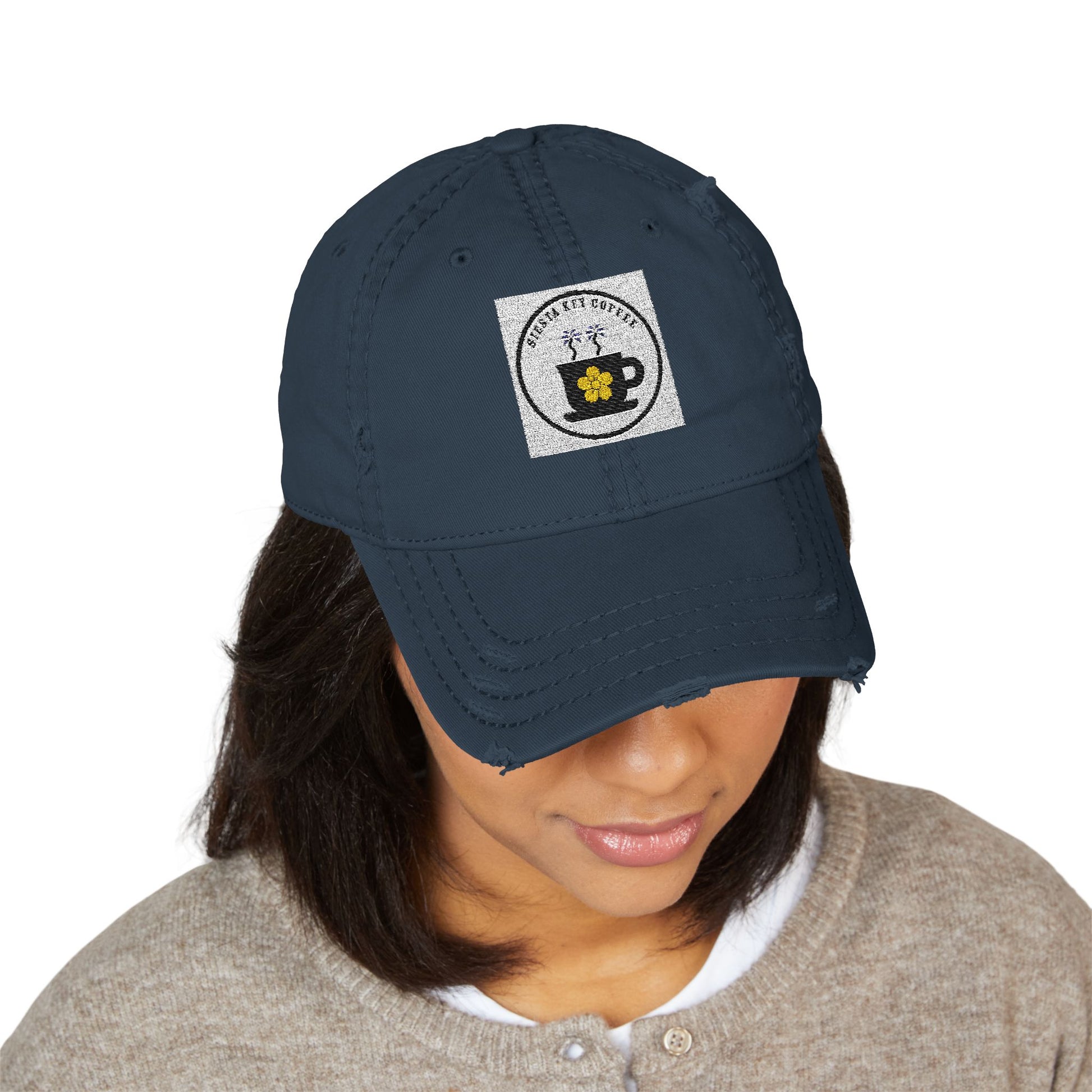Siesta Key Coffee, Embroidered Coffee Cup Design, Casual Cap, Gift for Coffee Lovers