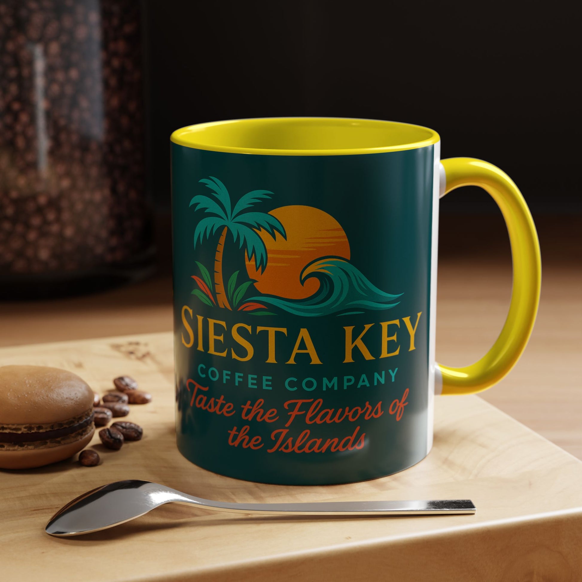 Tropical Accent Coffee Mug, Siesta Key Coffee Company Design, Beach Vibes, Island Style Gift, Perfect for Coffee Lovers, Home Decor, [...]