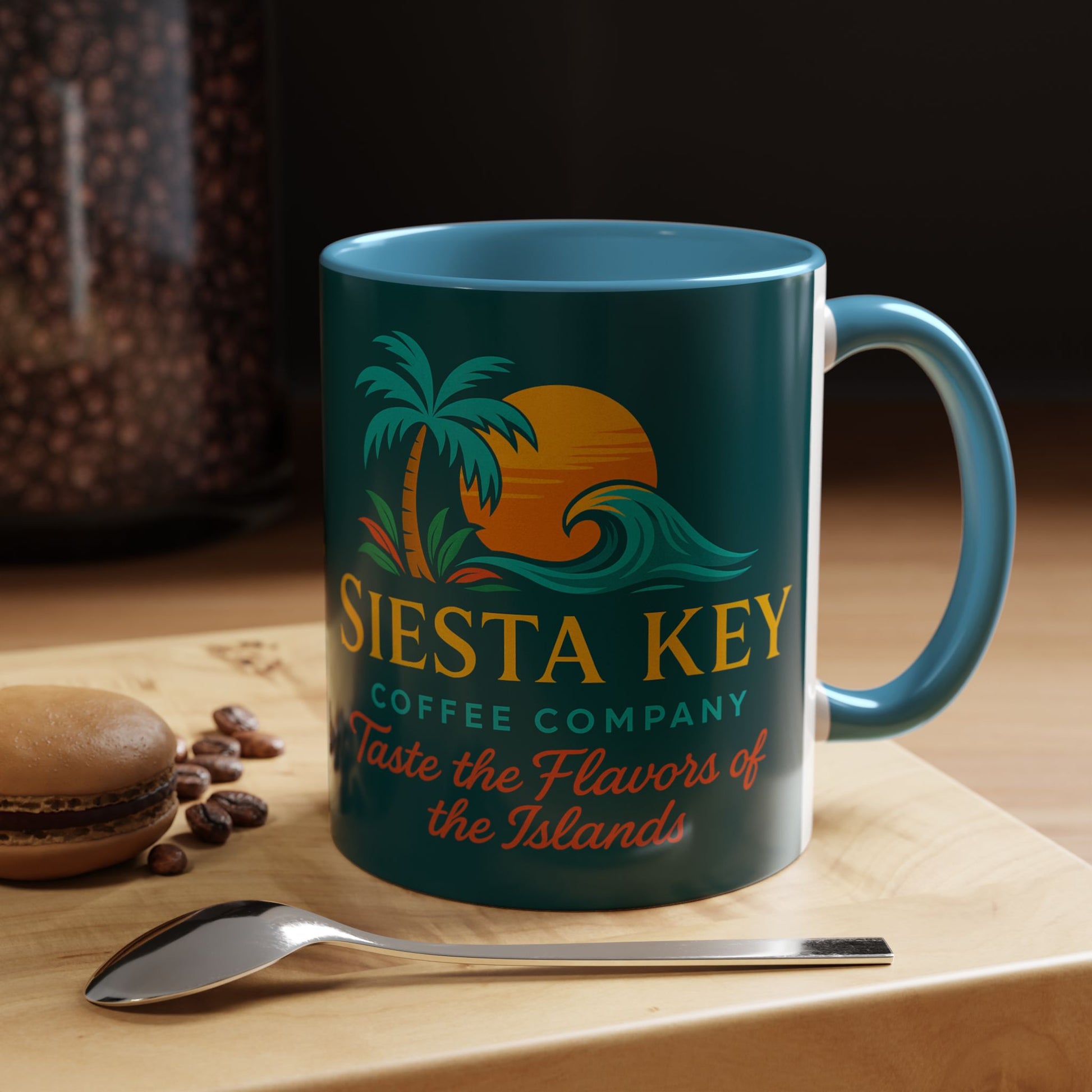 Tropical Accent Coffee Mug, Siesta Key Coffee Company Design, Beach Vibes, Island Style Gift, Perfect for Coffee Lovers, Home Decor, [...]